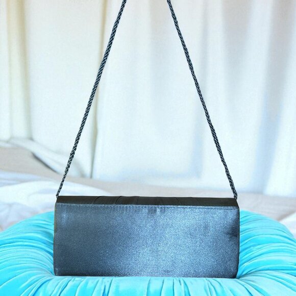 Jessica McClintock Elegant Evening Clutch Grey/ EUC - Picture 2 of 9